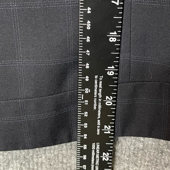 Banana Republic Blazer Womens 12 Black‎ Cropped Windowpane Lined 3/4 Sleeves - Picture 6 of 13